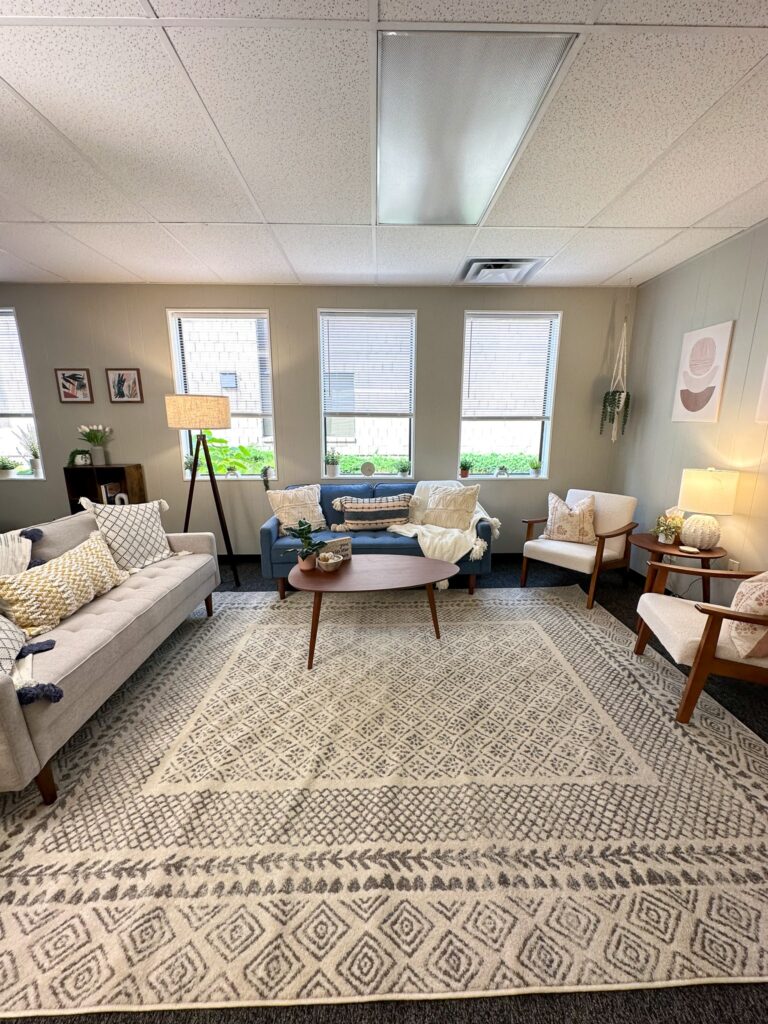 community area in the private practice co-working space